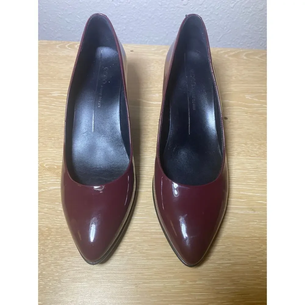 ECCO Danish Design Leather Pumps Heels Burgundy sz 38 EU 7-7.5 M